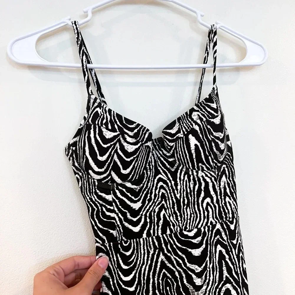 Jonathan Simkhai Animal Print One Piece Resortwear Designer Swimsuit XS NWT